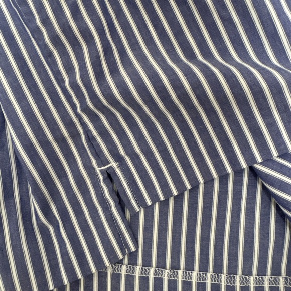 Banana Republic Size M Blue and White Pin Stripe Peasant Style Short Sleeve - Picture 3 of 5